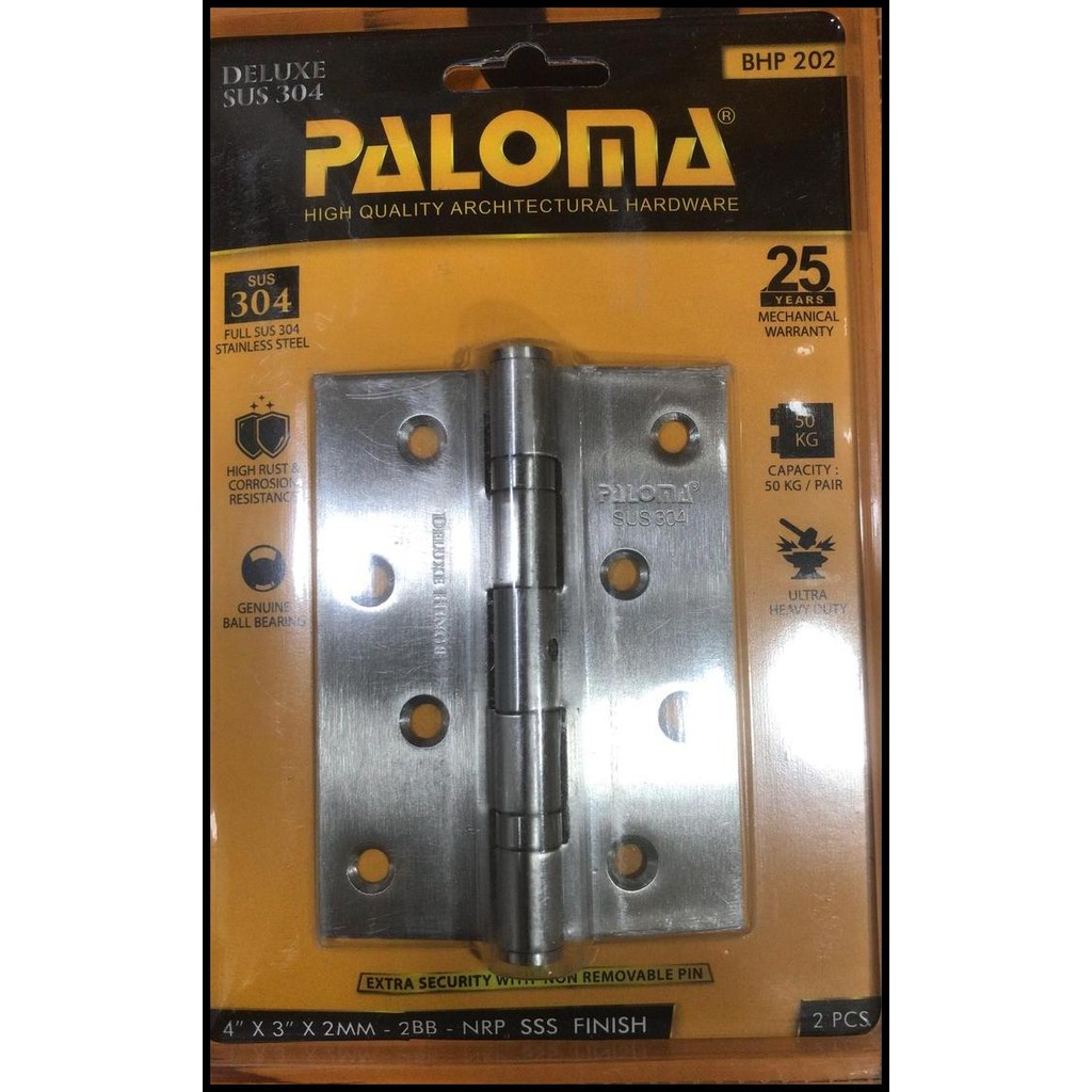 ENGSEL PINTU PALOMA 4"x3"x2MM 2BB SSS BHP 202