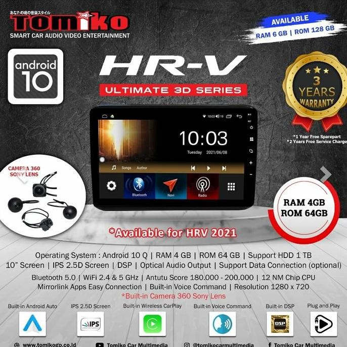 NEW headunit android tomiko include 360 oem honda hrv | headunit android |