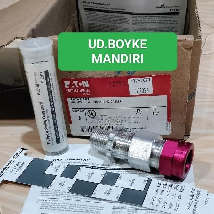 TERMINATOR CABLE GLAND TMCX 165 CROUSE-HINDS SIZE 1/2" BY EATON ORIGINAL DAN TERPERCAYA