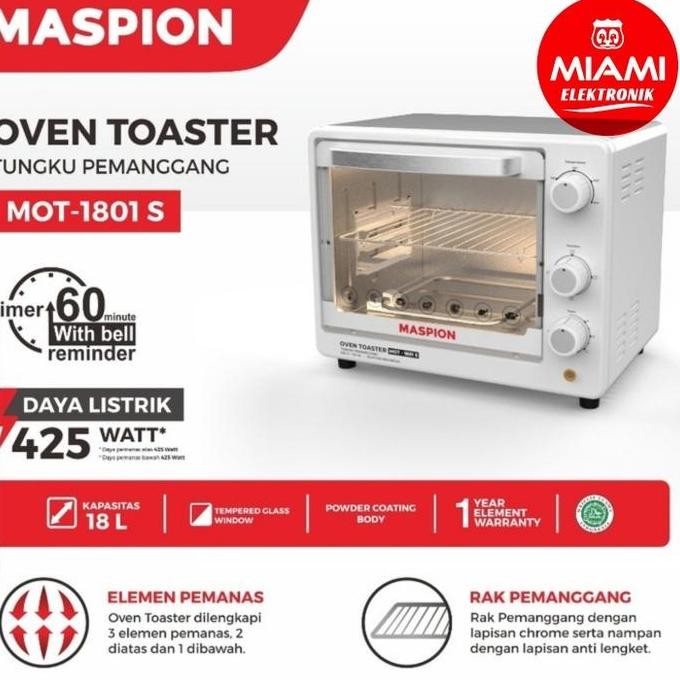 TERLARIS - Oven Maspion MOT1801S / Oven Toaster Maspion MOT 1801S / Toaster 18L