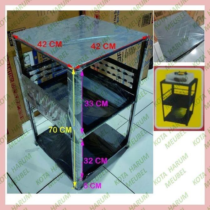TERLARIS - rak besi meja kompor gas portable portabel dudukan kompor gas meja kompor 1 tungku plat b