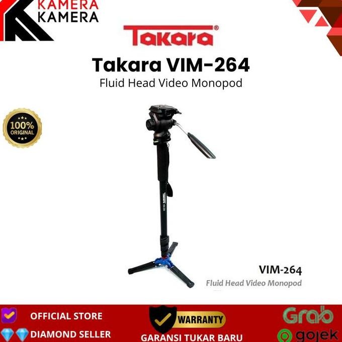 Monopod Takara Vim-264 Fluid Head Video Monopod + Monopod Bag