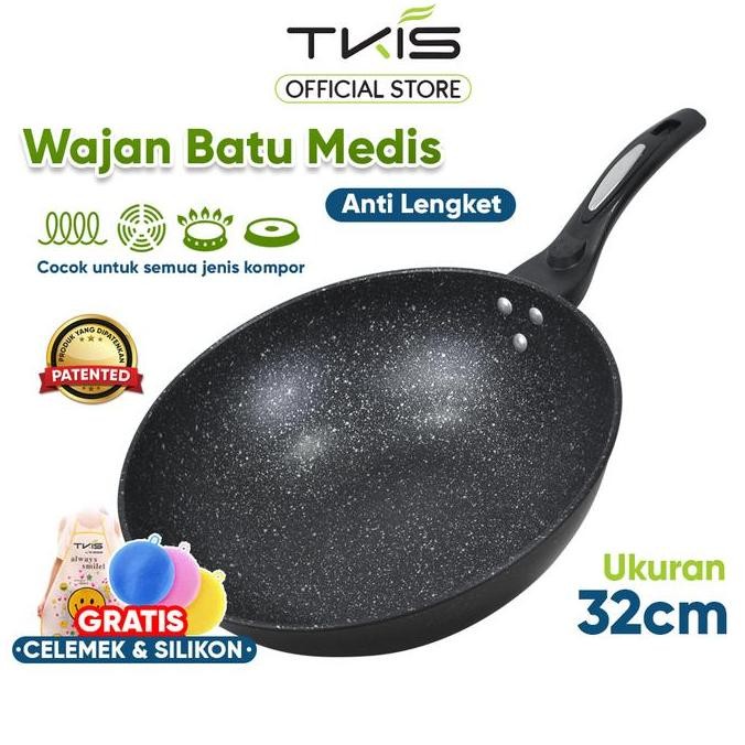 TERMURAH - TKIS Wok Pan Anti Lengket 32cm wajan Penggorengan Anti Lengket TK-822