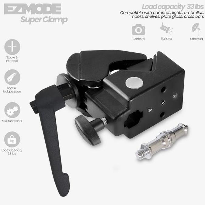 Ezmode Super Clamp With Ratchet Handle For Lighting And Studio Equipment