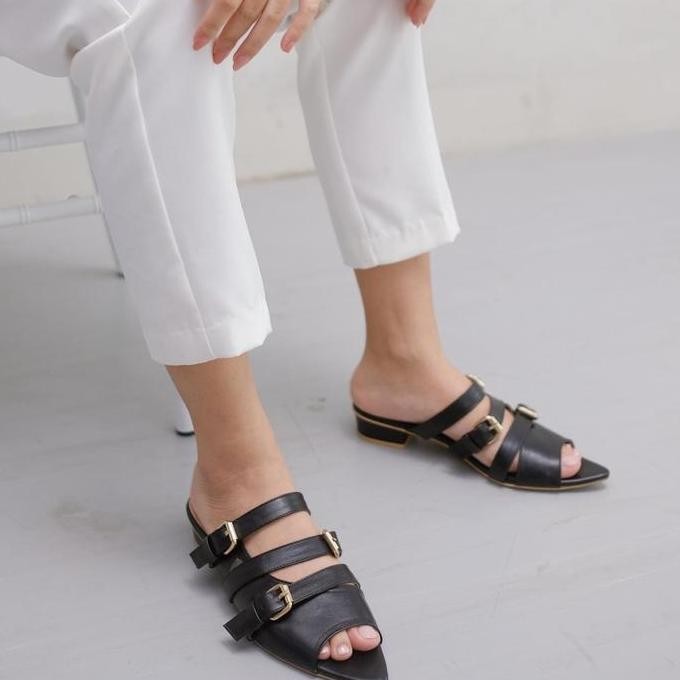 LAMELIKA - Eclaire Sepatu Sandal Wanita Flat Shoes Wanita Elegan Slip On 3Cm PS