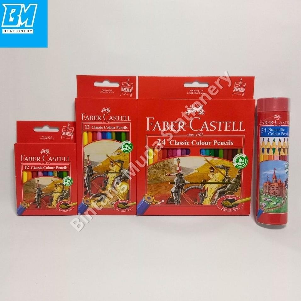 

Pensil Warna Fabercastell 12 24 12 Pendek 12 Panjang 24 Kaleng Pensil Warna Classic Colour Pencils Fabercastell