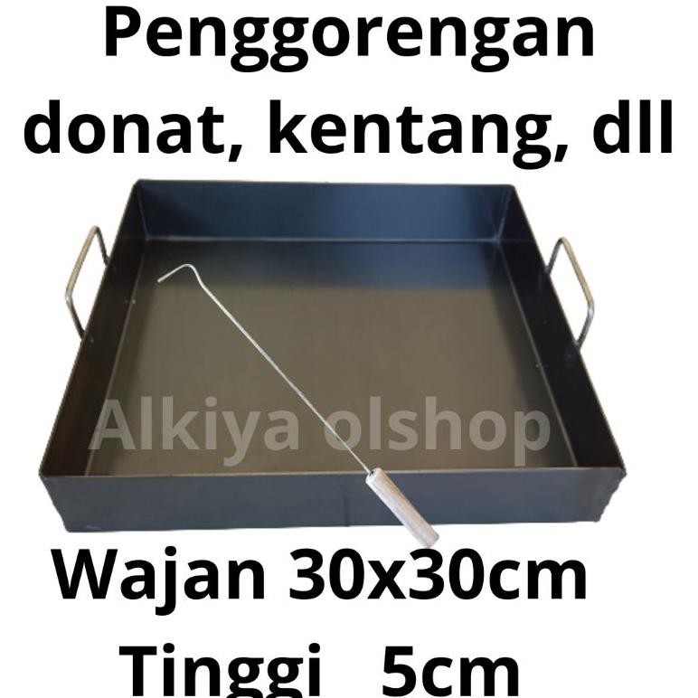 Wajan Penggorengan Donat Kentang Wajan Kotak Plat Hitam Gratis Kaitan Donat