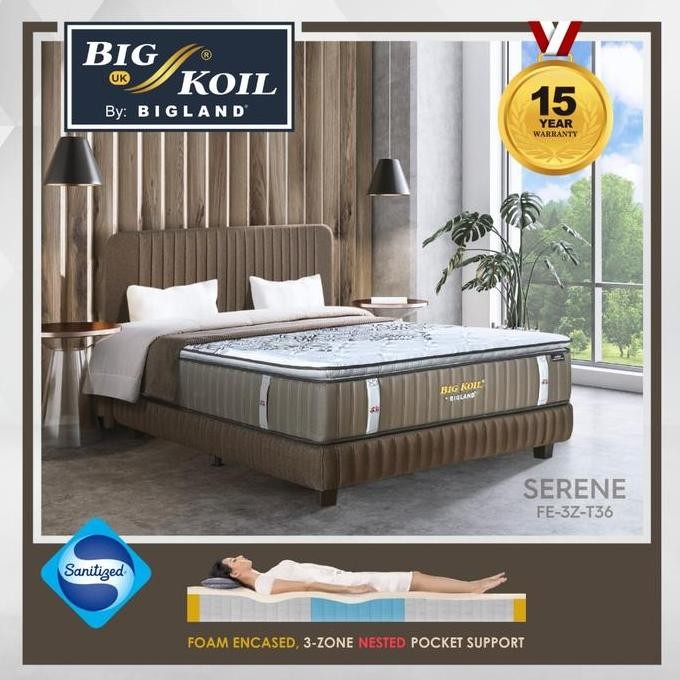 Big Koil Serene By Bigland (Foam Encasement) - Kasur Saja/Full Set - Free Bantal
