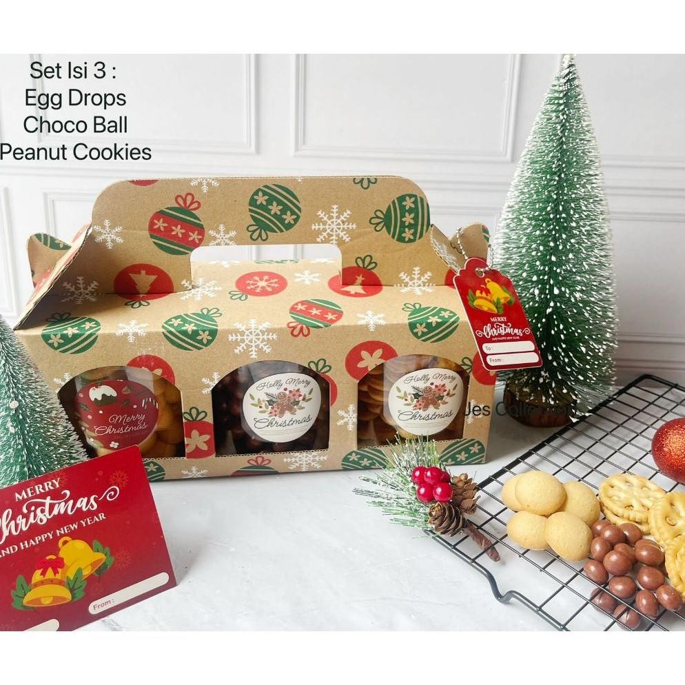 

Kekinian Hampers Natal Murah Kado Natal Giftbox Isi 3 Jar Cookies 600Ml Sale