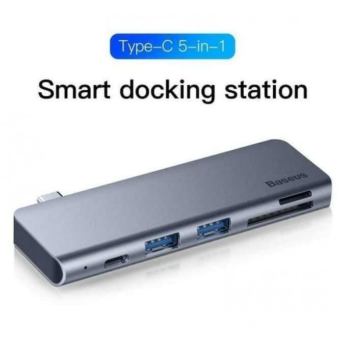 SIAP KIRIM BASEUS USB C 5-IN-1 HUB ADAPTER 3.0 SD MICRO TF PD CHARGER MACBOOK AIR