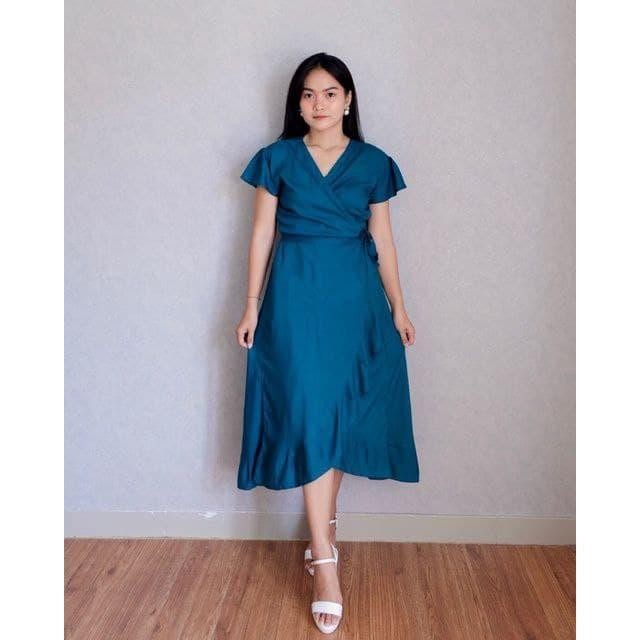 Dd Kimono Dress Pelangi Bali Wrap Dress Polos Katun Rayon Bali