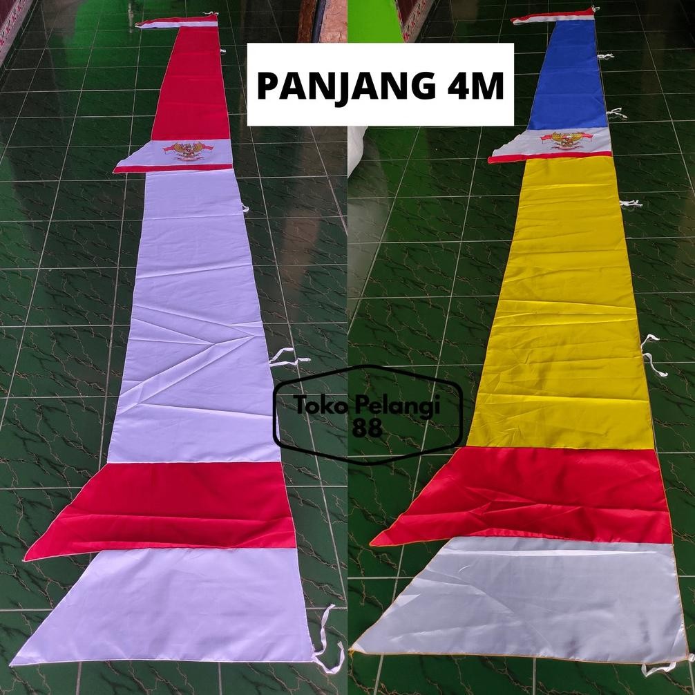 Cod Umbul-Umbul Layur Merah Putih 4Meter Layur Lurus Bendera Umbul-Umbul Warna Warni Garuda Panjang 