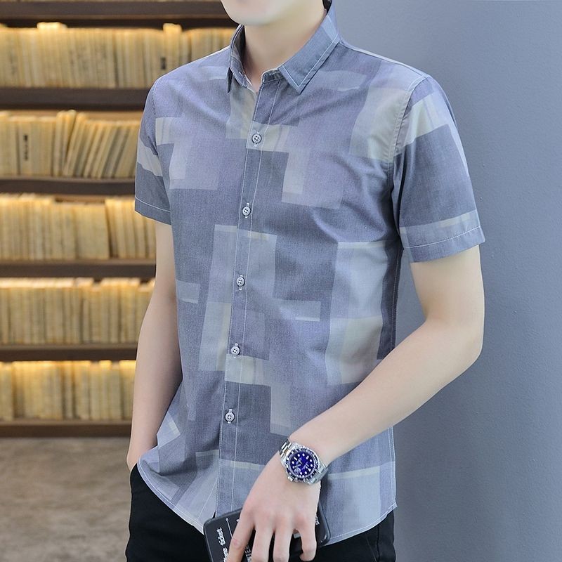 Kemeja Lengan Pendek Pria Baru Gaya Korea Kemeja Trendy Kemeja Pria