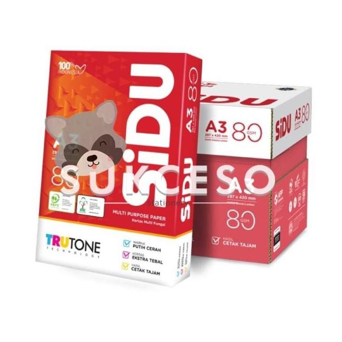 

SIDU Sinar Dunia A3 Kertas HVS Print Fotocopy 80gr/gsm Berkualitas