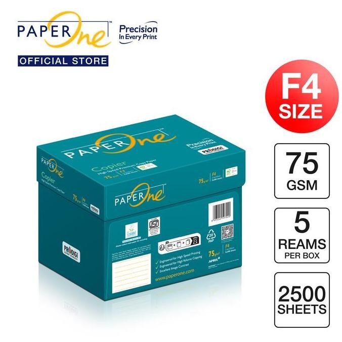 

TERLARIS - PaperOne Kertas F4 75gr Copier 1 Box (2500 lembar) Kertas HVS