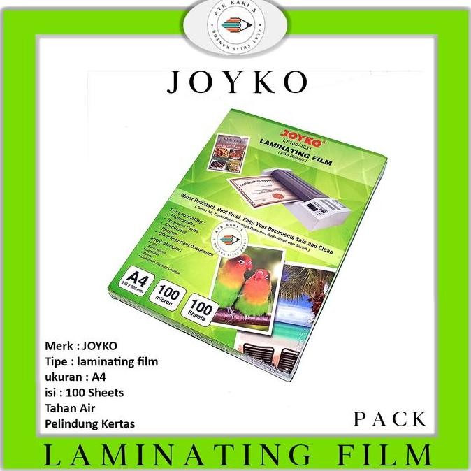 

BEBAS ONGKIR - Joyko Film Pelapis A4 / Laminating Film LF100 - 2231 A4 [ 1 PACK ]