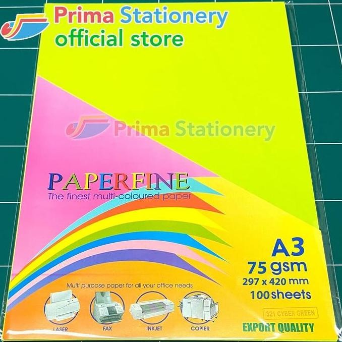

TERLARIS - Kertas HVS A3 Paperfine Isi 100 lbr Warna Cyber