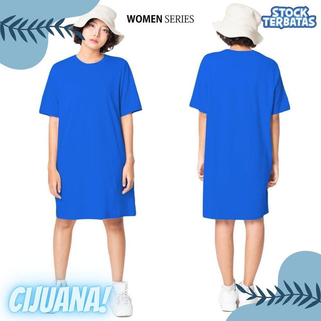Baju Kaos Dress Wanita Lengan Pendek Dres Polos Wanita Oversize Jumbo Positif Merch Diskon Setengah 
