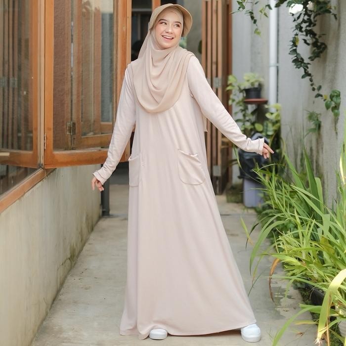 Dd Olla Daily Dress / Gamis Knit Sporty / Gamis Rajut Halus / Gamis Olahraga / Gamis Kaos Rajut / Ga