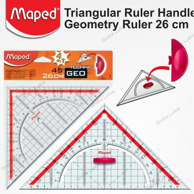 

Penggaris Geometri Maped - 26 Cm - Penggaris Segitiga Pegangan