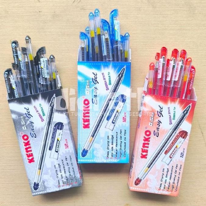 

Pulpen Cair Kenko Easy Gel Warna Biru 0.5Mm 1 Pak Isi 12 Pcs - Pen Stationery