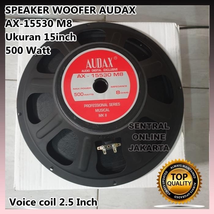 SPEAKER WOOFER AUDAX AX 15530 FULL RANGE 15in 15inch 500 WATT 15530 AX 15530 M8 AUDAX INDONESIA Terb