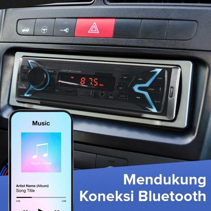 Single Din Audio Tape Mobil? LCD RGB Bluetooth 5.1 ISO Plug 60W Multifungsi Bluetooth USB MP3 FM Rad