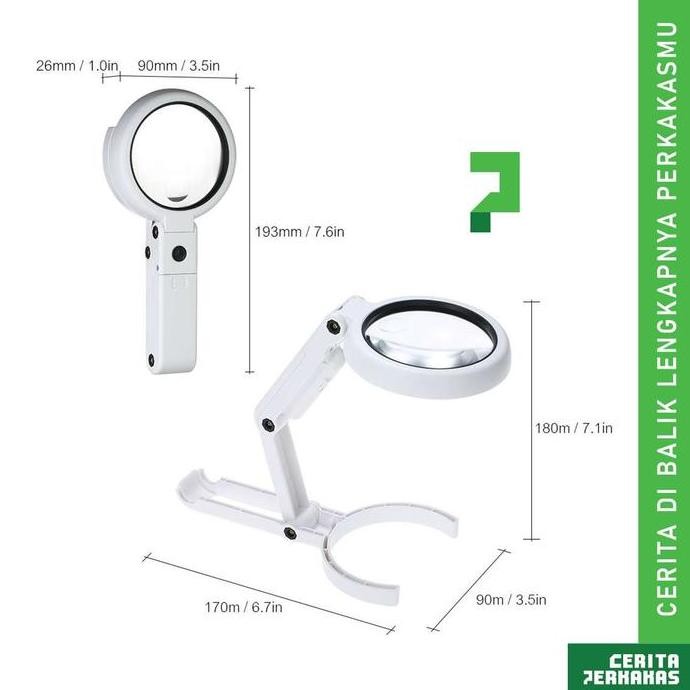 

Pembesar Kaca Foldable Led Ab73 Cp / Lup Lensa Magnifier