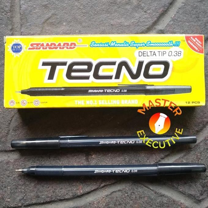 

[Pak] Standard Techno Black Delta Tip 0.38 Oil Gel Pen - Pulpen Hitam