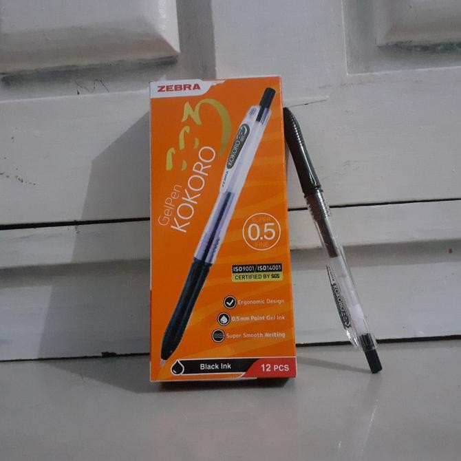 

Pulpen Kokoro Gel Hitam / Gel Biru Zebra 1 Dus
