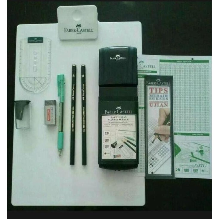 

Paket Ujian Faber Castell/ Acrylic Papan Ujian Clipboard/ Paket Mantap