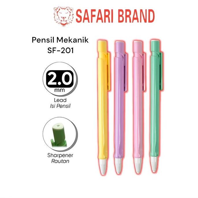 

(Sf201-Lusin) Pensil Mekanik Mechanical Pencil Cetek 2.0 Bagus Murah Safari Stationery