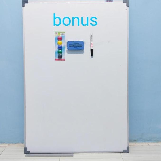 

Whiteboard / Papan Tulis Magnetic Vertikal Uk 90X120 Cm