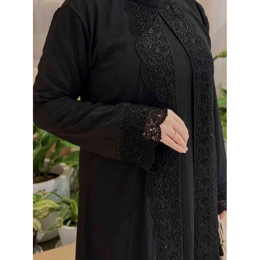 GALERI SICANTIK - COD - Gamis Abaya Hitam Simple Elegan 2024 Terbaru