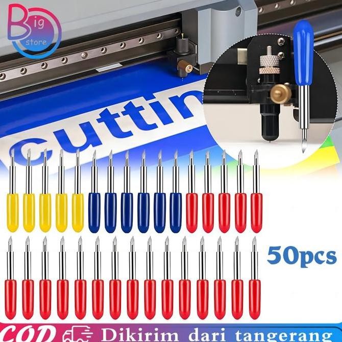 

50Pcs/Set Mata Pisau Cutting 30/45/60 Derajat Mata Pisau Roland Blade Roland Cutting Plotter Vinyl Cutter Blade