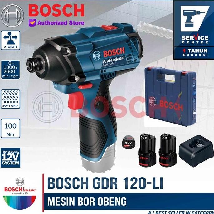 Promo Bosch Impact Wrench Cordless GDR 120-Li Mesin Bor Obeng GDR120Li COD