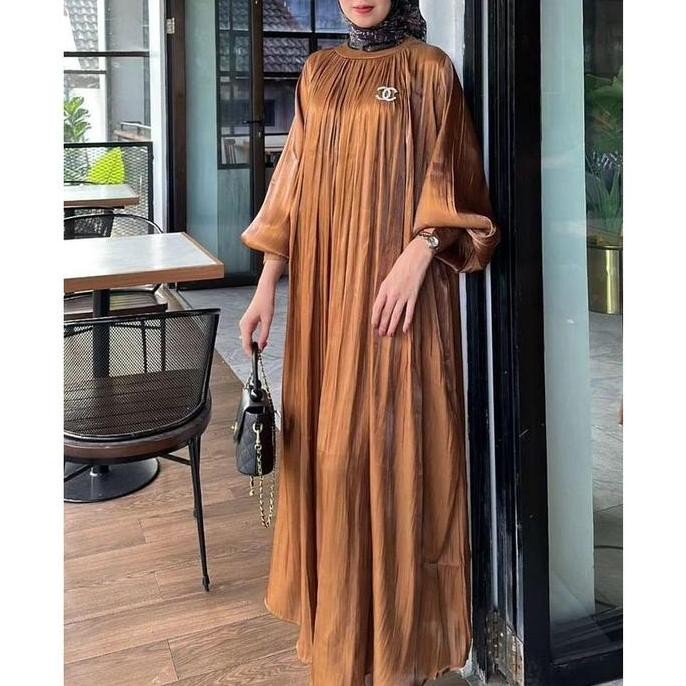 Gamis Pesta Jumbo Ld 130 Ameena Dress Gamis Shimmer Silk Premium