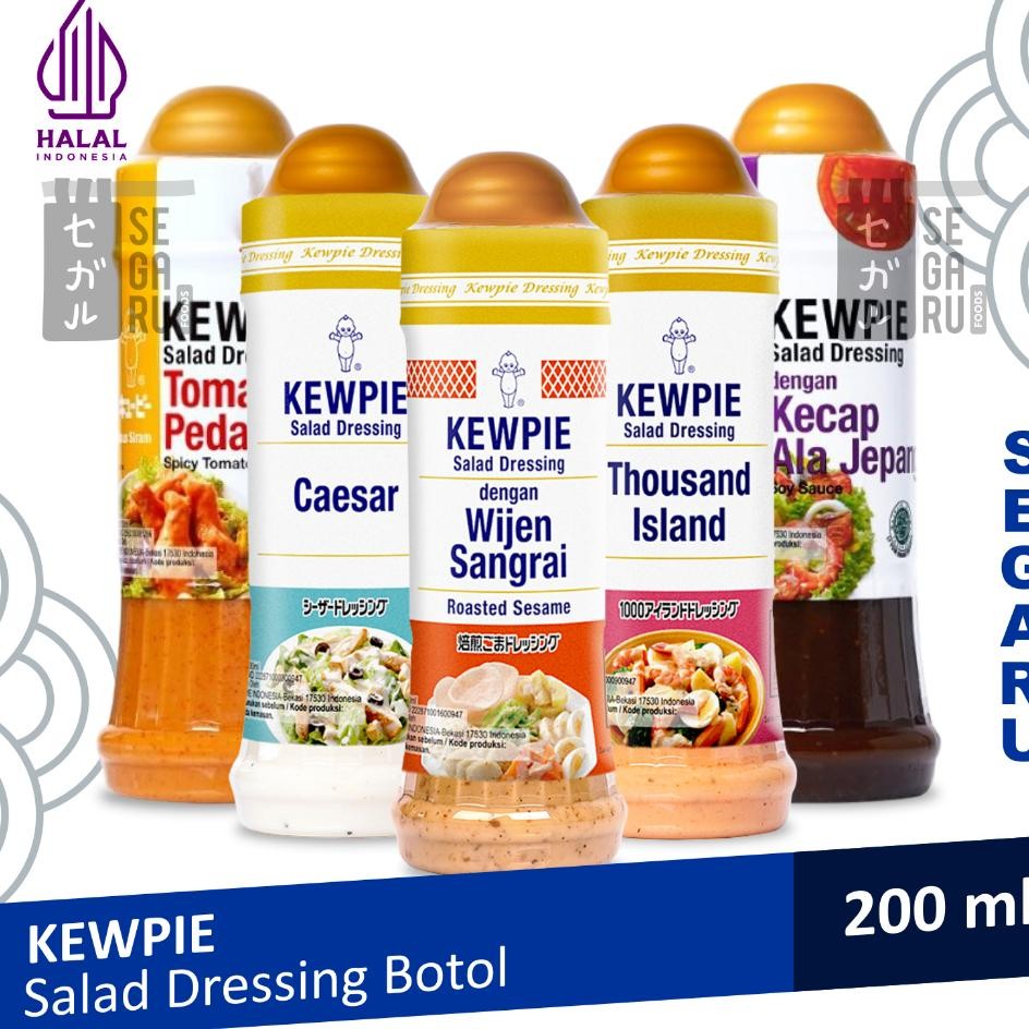 

Kewpie Salad Dressing Caesar Thousand Island Wijen Sangrai Tomat Pedas Kecap Ala Jepang Botol