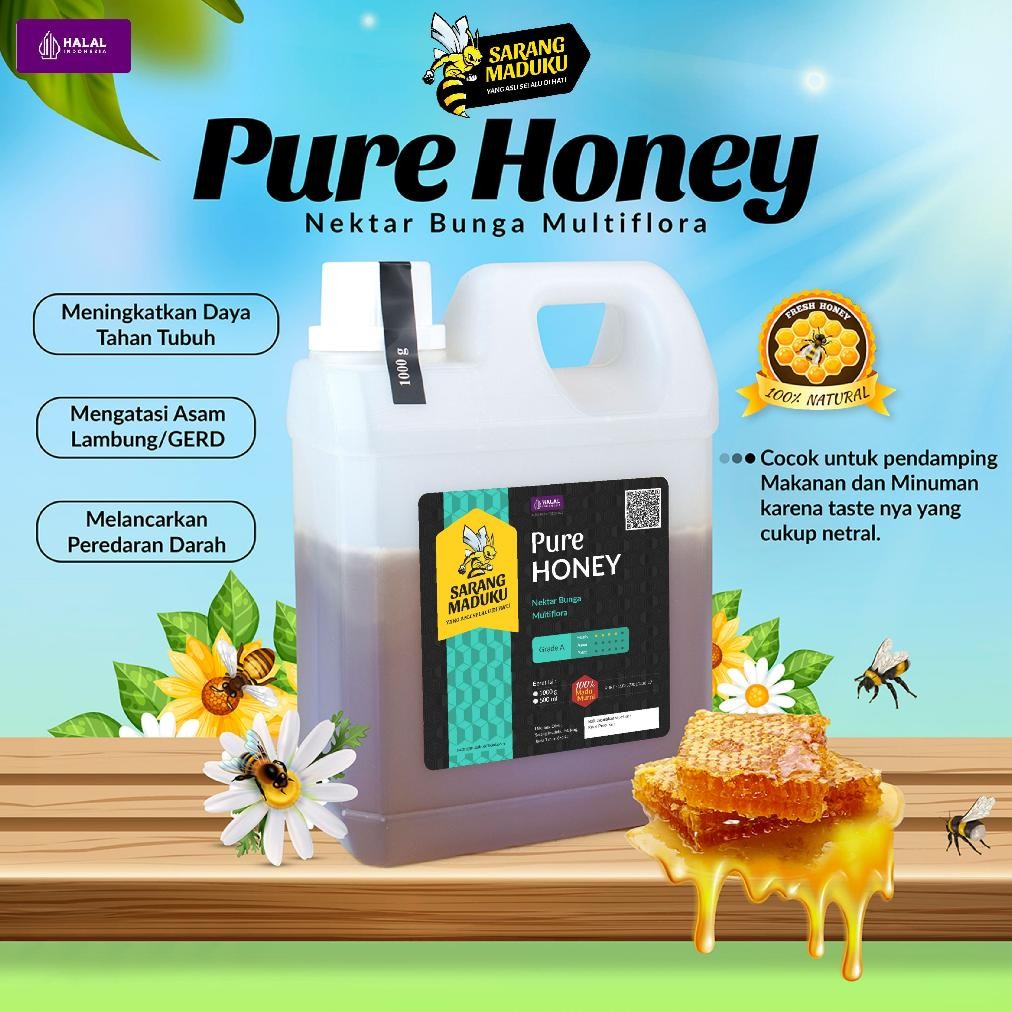 

(Terbaru) Sarang Maduku Madu Multiflora Madu Asli Madu Murni Madu Asli 100% Tanpa Campuran Raw Honey - Madu (Terlaris)