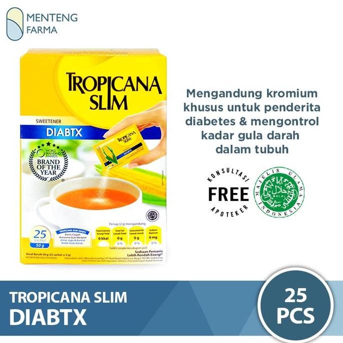 

Baru Tropicana Slim Diabtx 25 Sachet - Pemanis Alami Bebas Kalori