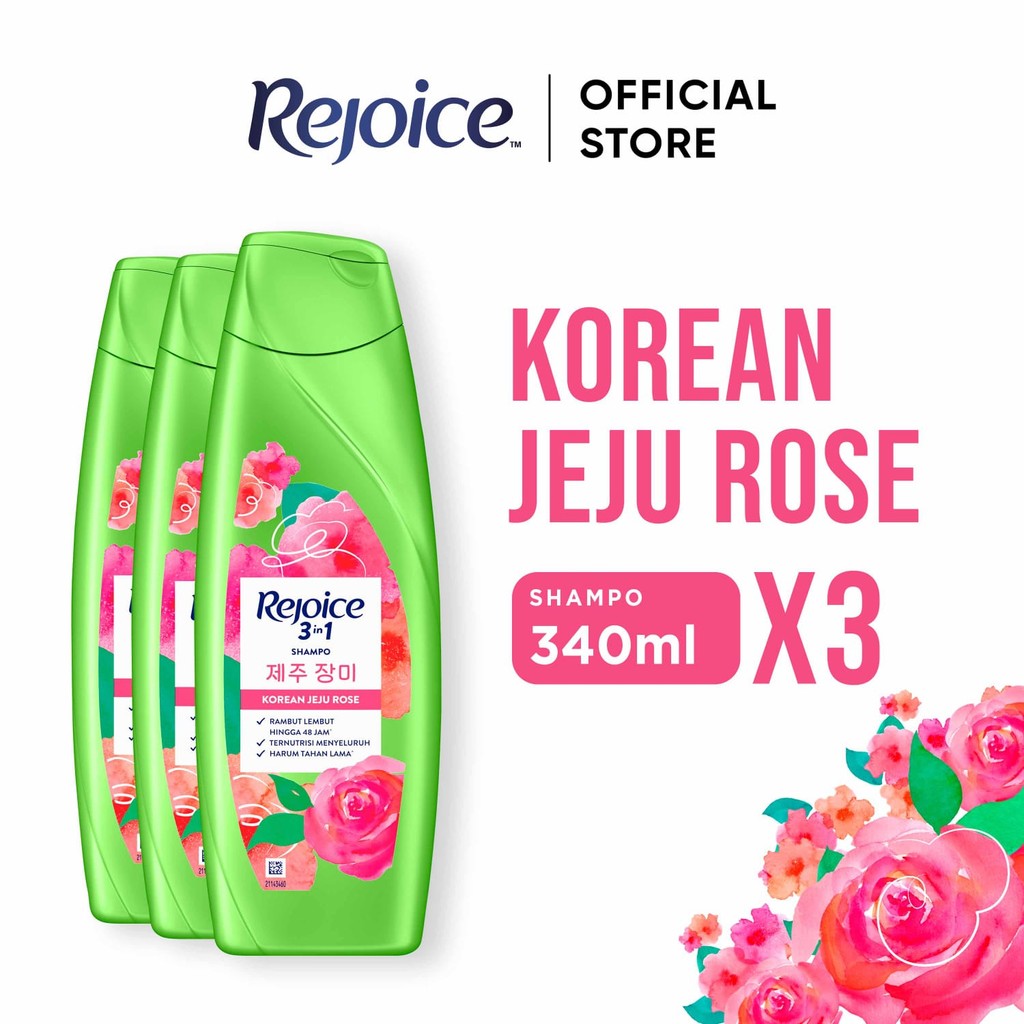 Rejoice Jeju Rose Shampoo 340ml [Paket isi 3]