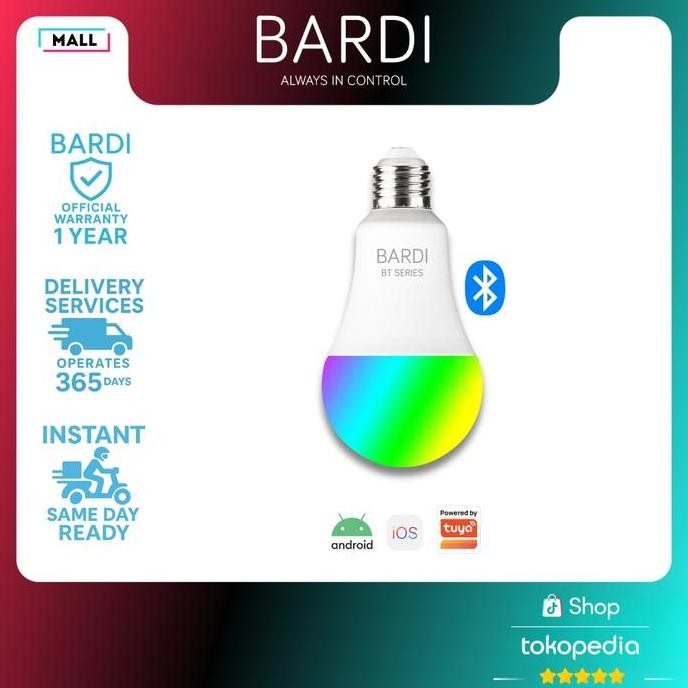 Bardi Smart Led Bluetooth Bt 9W Rgbww Lampu Tidur  Bohlam