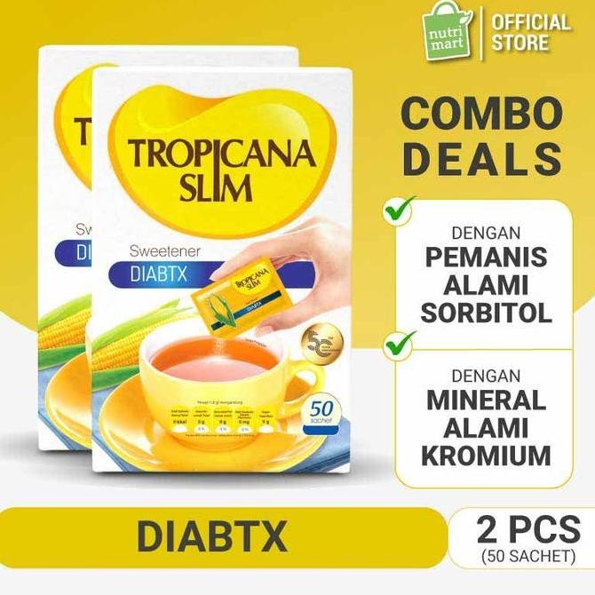 

Baru Twin Pack Tropicana Slim Diabtx 50 Sachet - Pemanis untuk Diabetesi