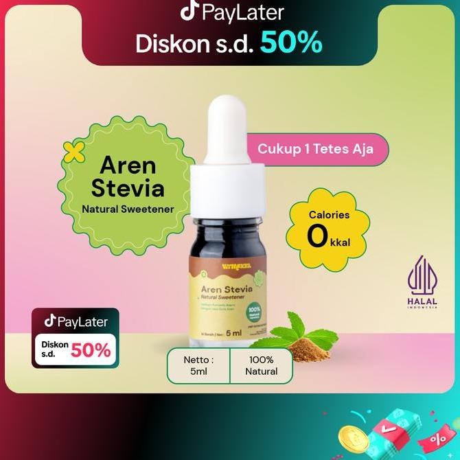 

Baru Vitmaker Aren Stevia 15ml & 5ml - Pemanis Alami Pengganti Gula