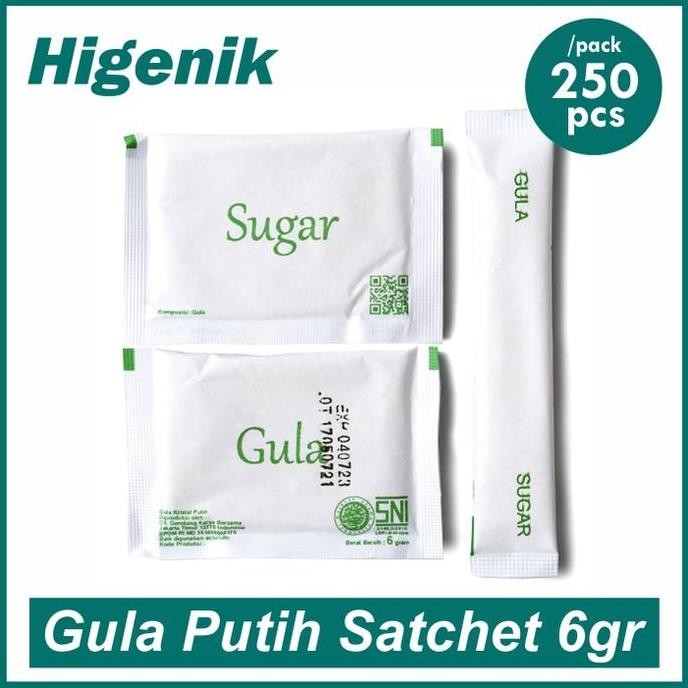 

Baru Gula Putih Sachet 6gr x 250pcs White Sugar Stick Hotel Cafe