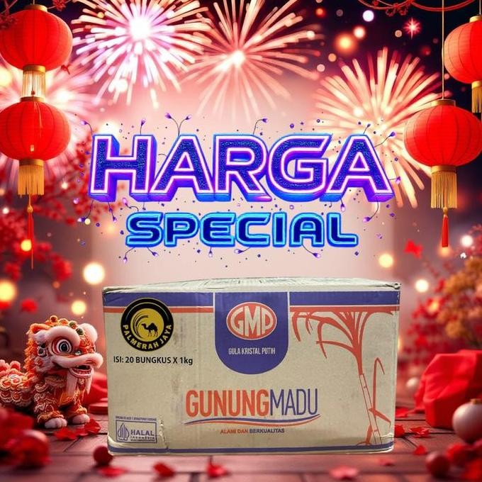 

Baru Gula Pasir GMP 1kg (1 Karton 20pcs) - Gula Kristal Putih Murni IMLEK