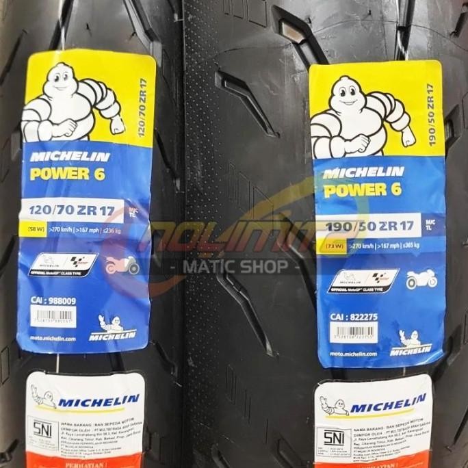 Ban Motor Michelin Power 6 Depan Belakang 120/70 - 17 & 190/50 - 17