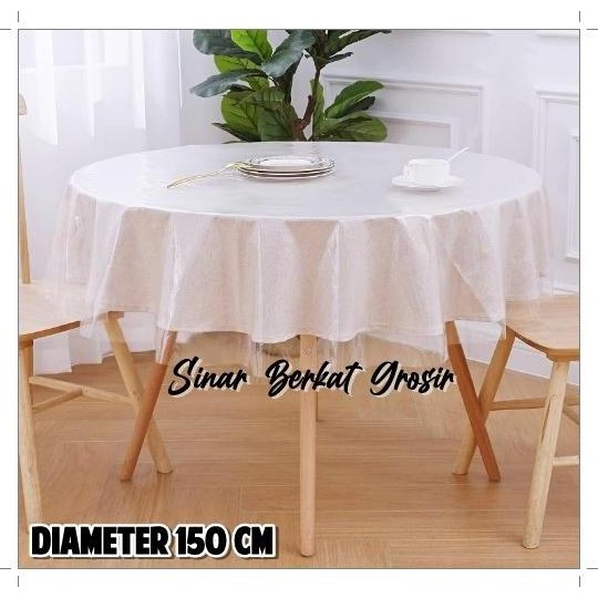 Taplak Meja Makan Bulat Pvc Plastik / Taplak Meja Transparan Meteran