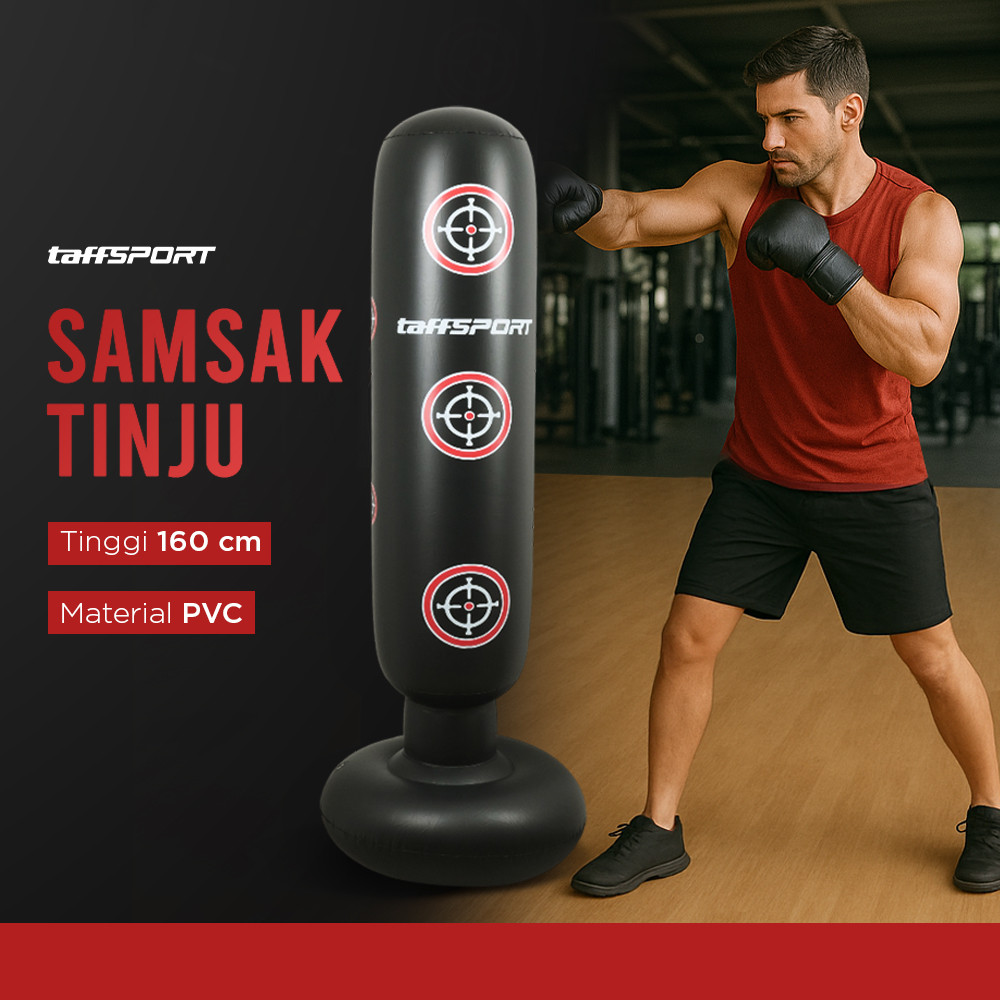Samsak Tinju Berdiri Punching Bag Tiang Samsak Tinju Inflatable 160 cm
