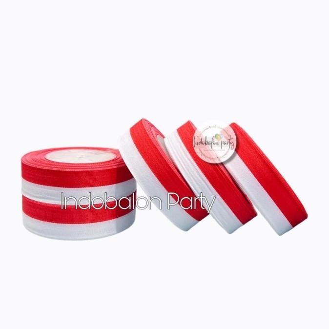 

Fuz-611 ( 1 Pack Isi 10 ) Pita Satin Merah Putih 1 Inch / Pita Merah Putih 2,5 Cm